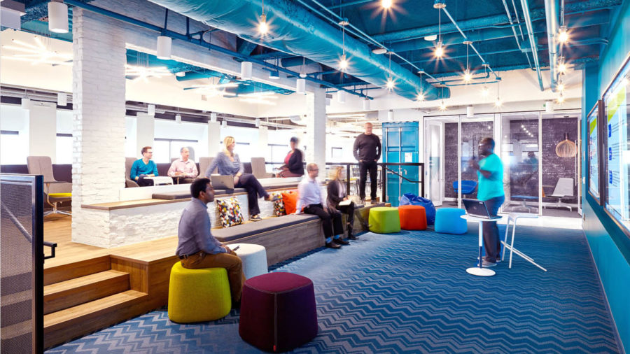 People at meeting in coworking space