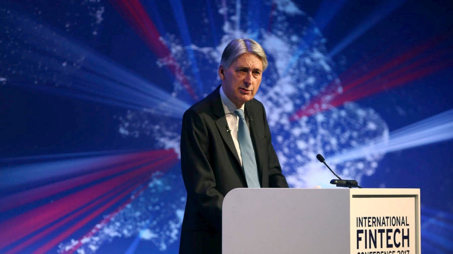 Philip Hammond speaking International Fintech at conference