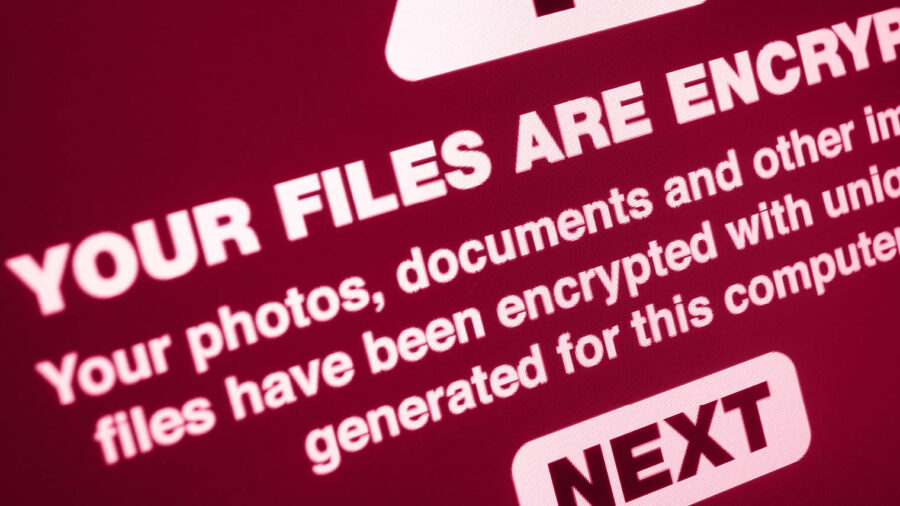 Image of text shown during ransomware attack