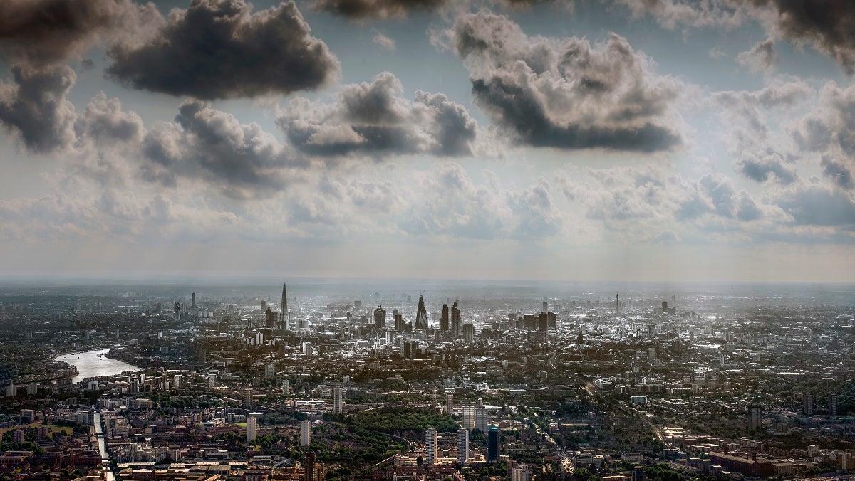 Aeral view of London from the East