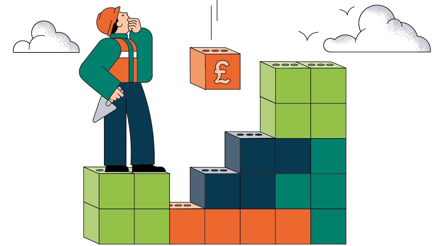 Illustration of material shortages in construction