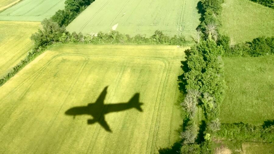 Plane Shadow On A French Countryside