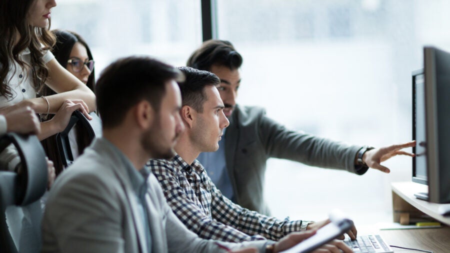 Picture Of Business People Working Together In Office