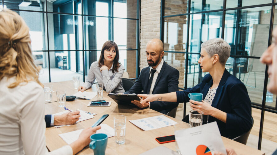 Business Team Having Meeting In An Office